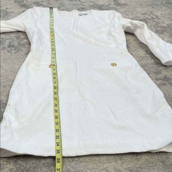 New Veronica Beard Channing Jacquard Sheath Dress In White Long Sleeve Sz 8 - Picture 10 of 14